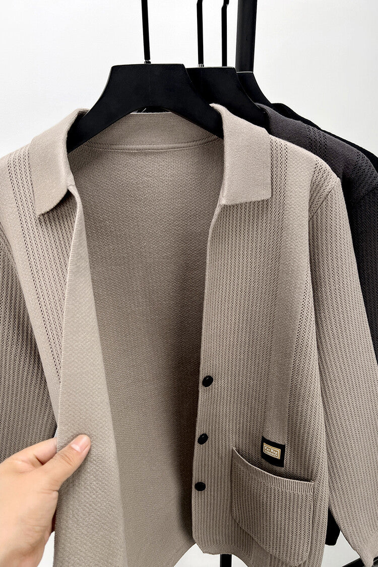 Men's cardigan with high collar Lisslune