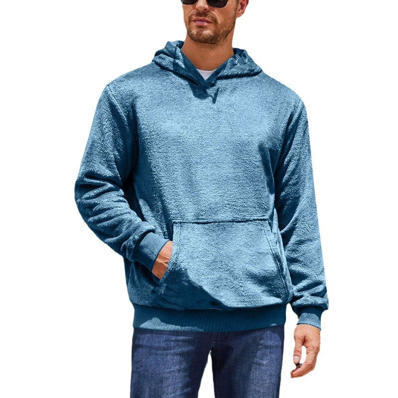 Men's cozy fleece hoodie with kangaroo pocket Lisslune