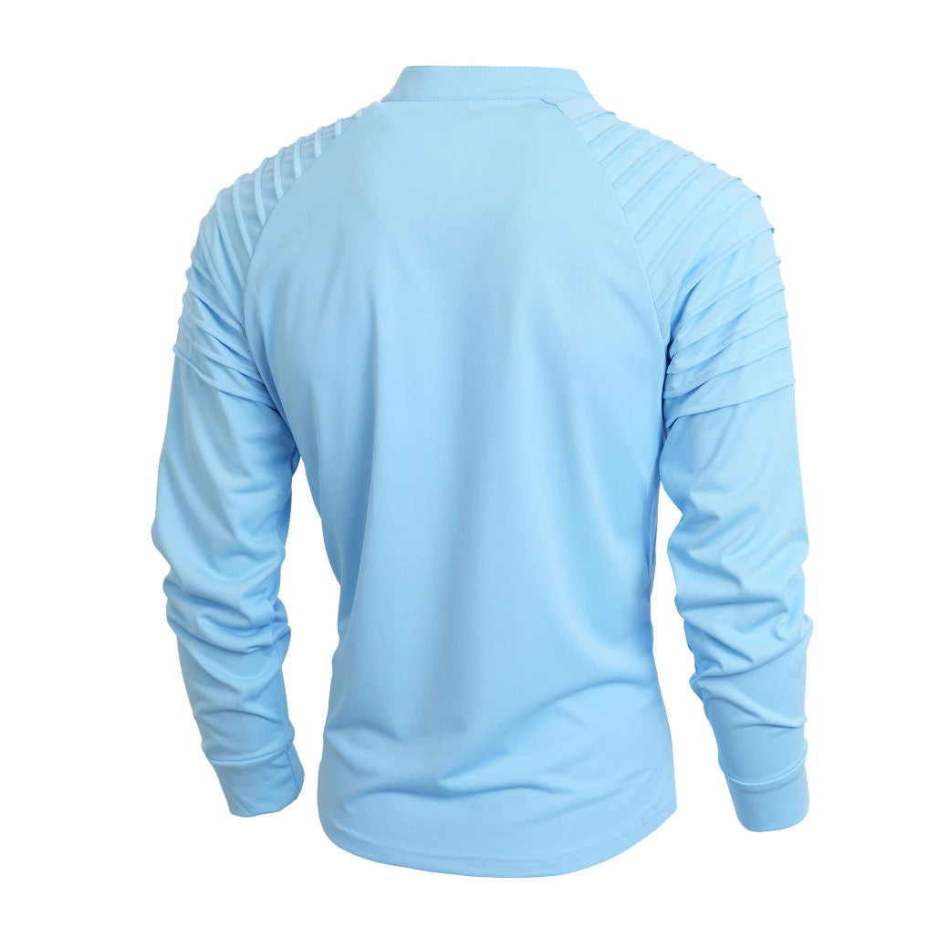 Men's sporty long-sleeve shirt with half-length zipper Lisslune