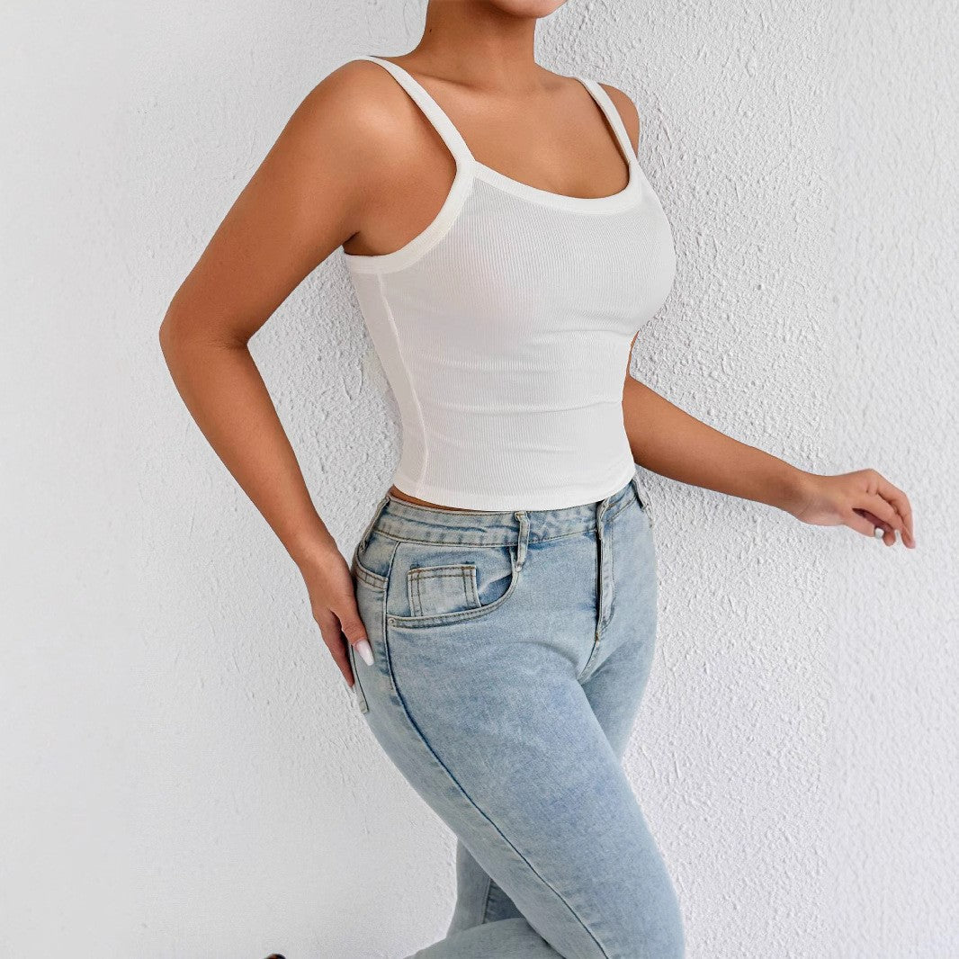 Damen Trägershirt aus Rippenstoff mit figurbetontem Schnitt Lisslune