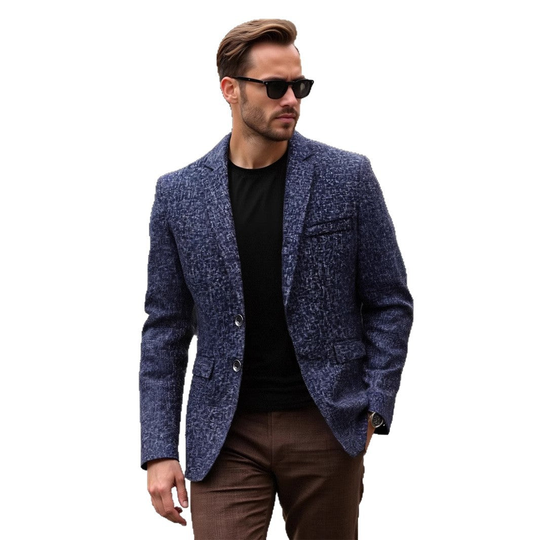 Men's elegant textured blazer with modern fabric and stylish details Lisslune