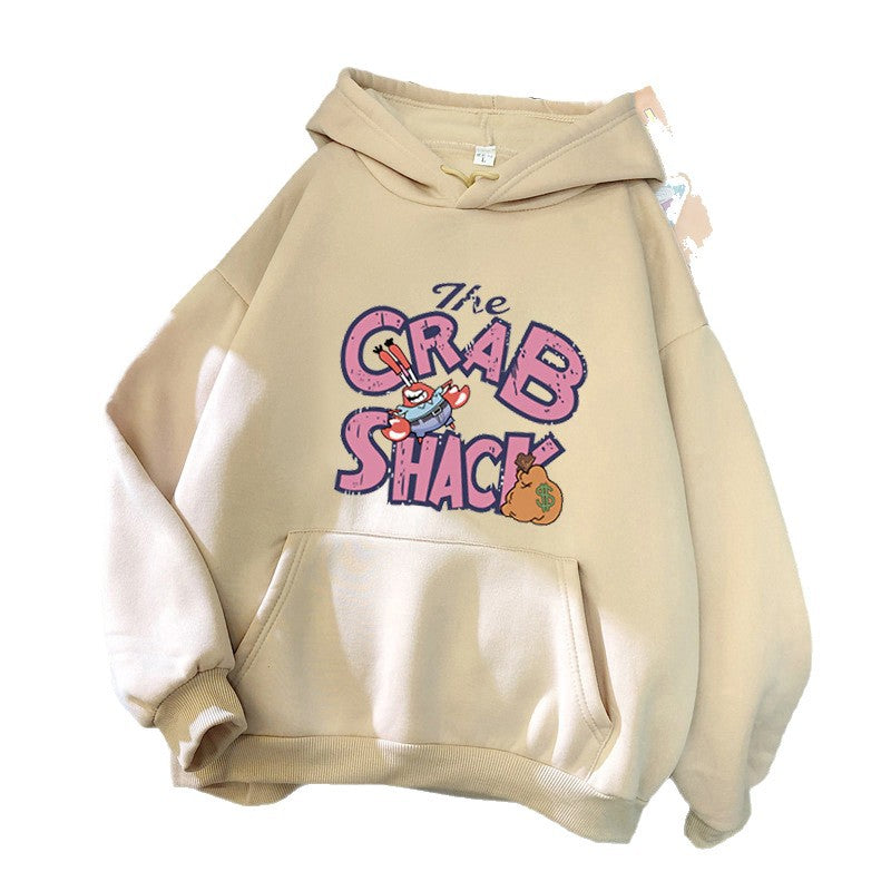 Women hoodie with creative crab motif Lisslune