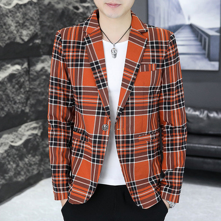 Men's fashionable checked blazer Lisslune