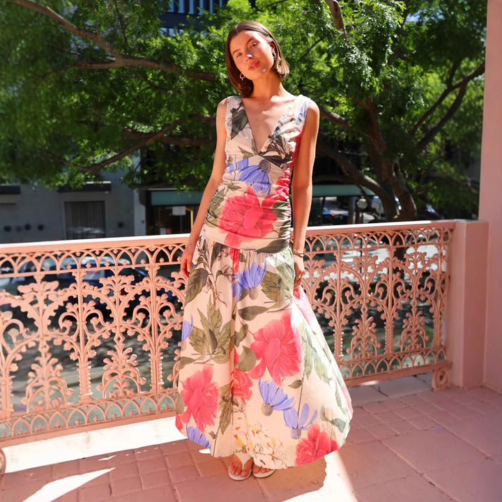 Women's maxi dress with floral pattern Lune London