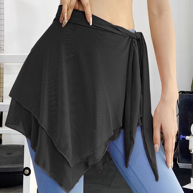 Women's casual wrap skirt with asymmetrical hem and belt Lisslune