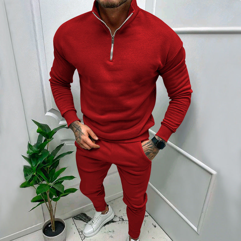 Men's sporty sweater with stand-up collar Lisslune