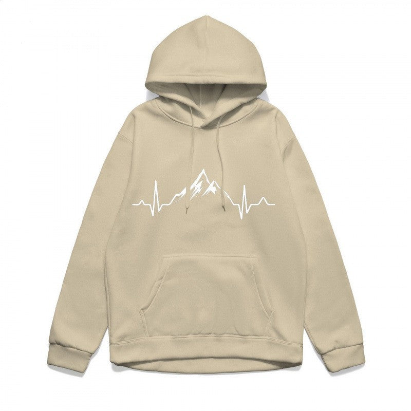 Women's hoodie with stylish mountain motif and high-quality cotton Lisslune