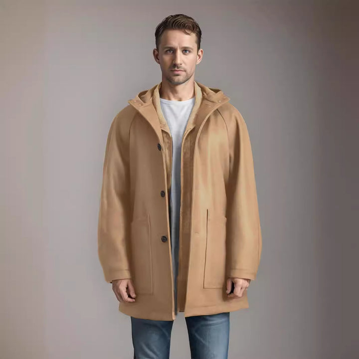 Men's casual hooded coat with comfortable pockets and warm lining Lisslune