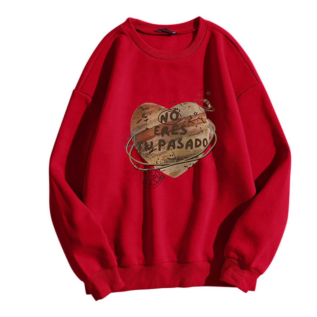 Women casual sweatshirt with creative heart design Lisslune
