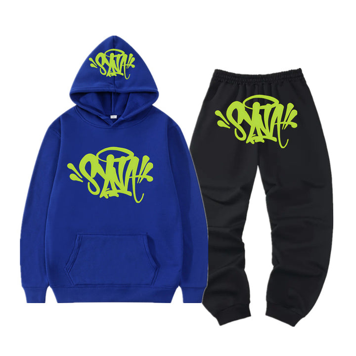 Ladies hoodie and jogger set with creative graffiti design Lisslune