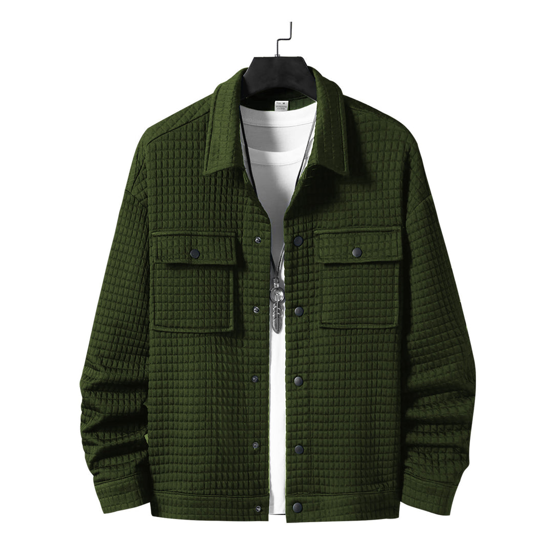Men's casual shirt jacket with textured fabric and practical pockets Lisslune