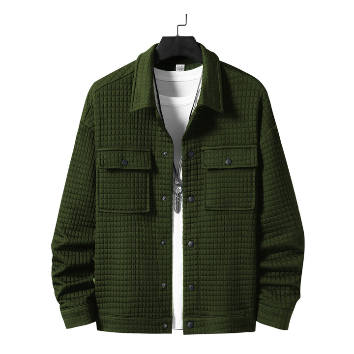 Men's casual shirt jacket with textured fabric and practical pockets Lisslune