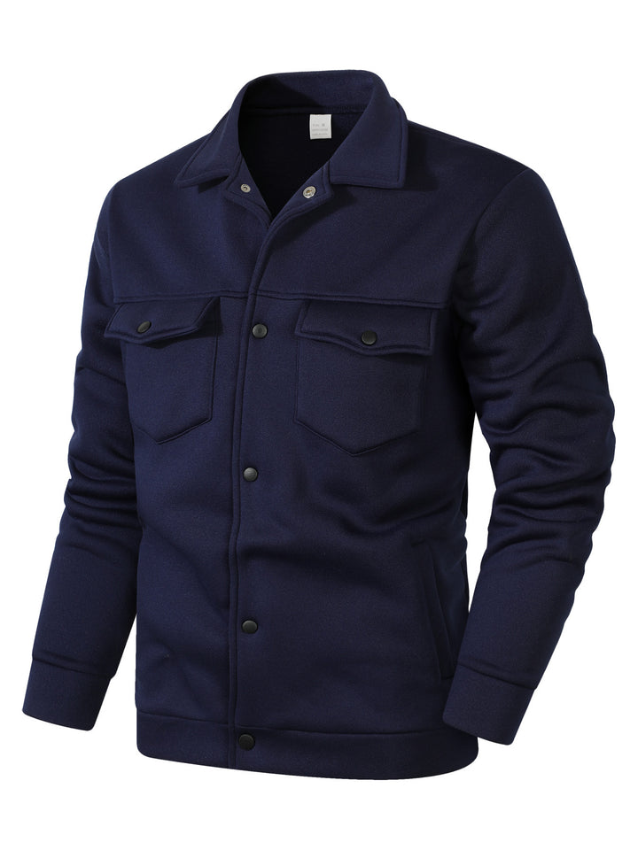 Men's fleece-lined utility jacket with practical pockets Lisslune