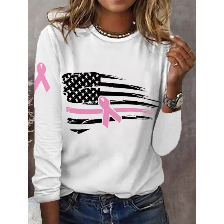 Women's casual T-shirt with creative flag and bow design Lisslune