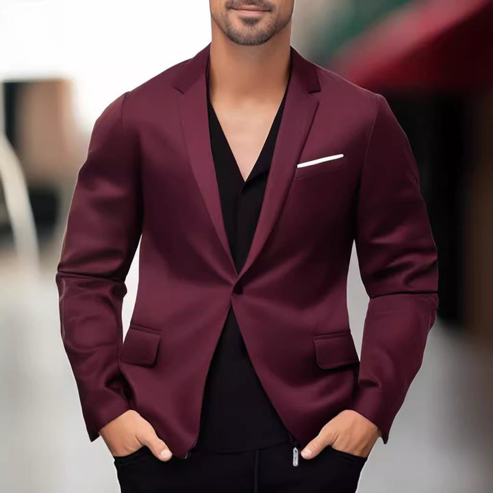Men's elegant and stylish blazer with contrasting colored lapel Lisslune