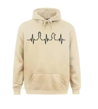 Women's Hoodie with Creative Chess Motif Lisslune