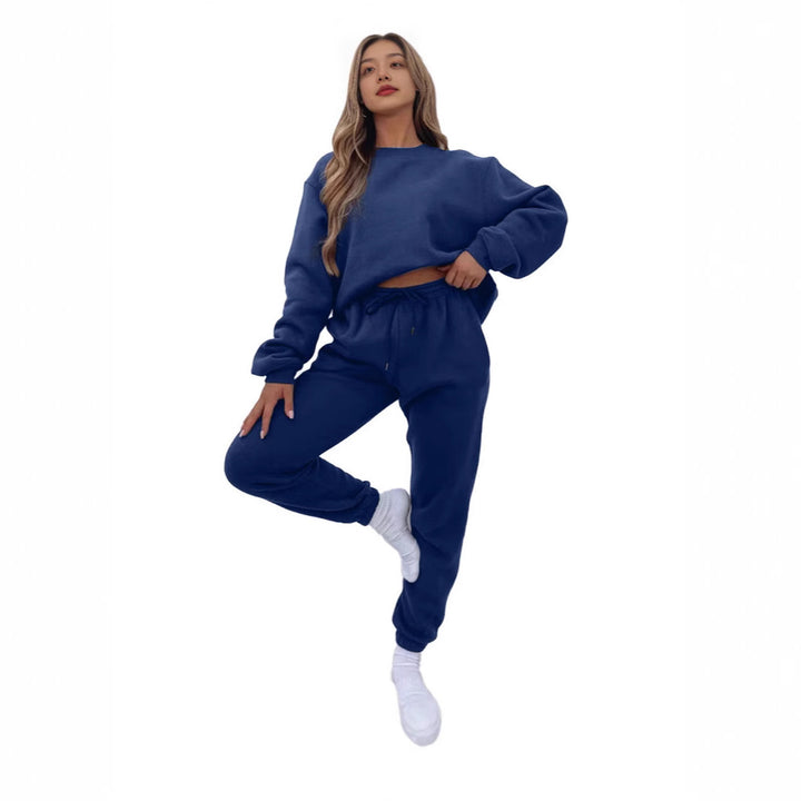 Women’s comfortable tracksuit with modern puff sleeves and elastic waistband Lisslune