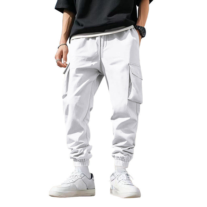 Men's cargo pants with elastic waistband and multifunctional pockets Lisslune