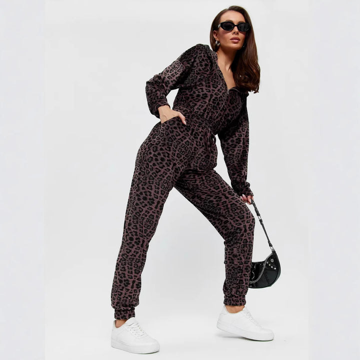 Women's velvety hoodie jumpsuit Lisslune