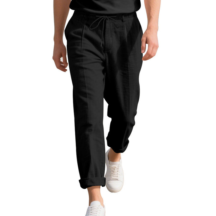 Men's casual beach pants with elastic waistband and practical side pockets Lisslune