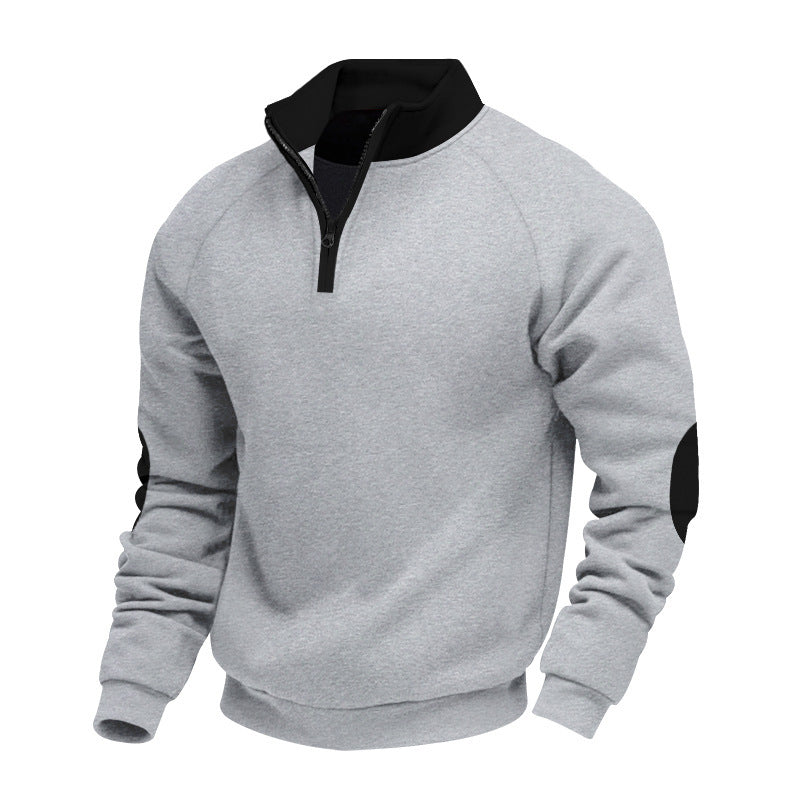 Men's sports pullover with high collar and practical zipper Lisslune