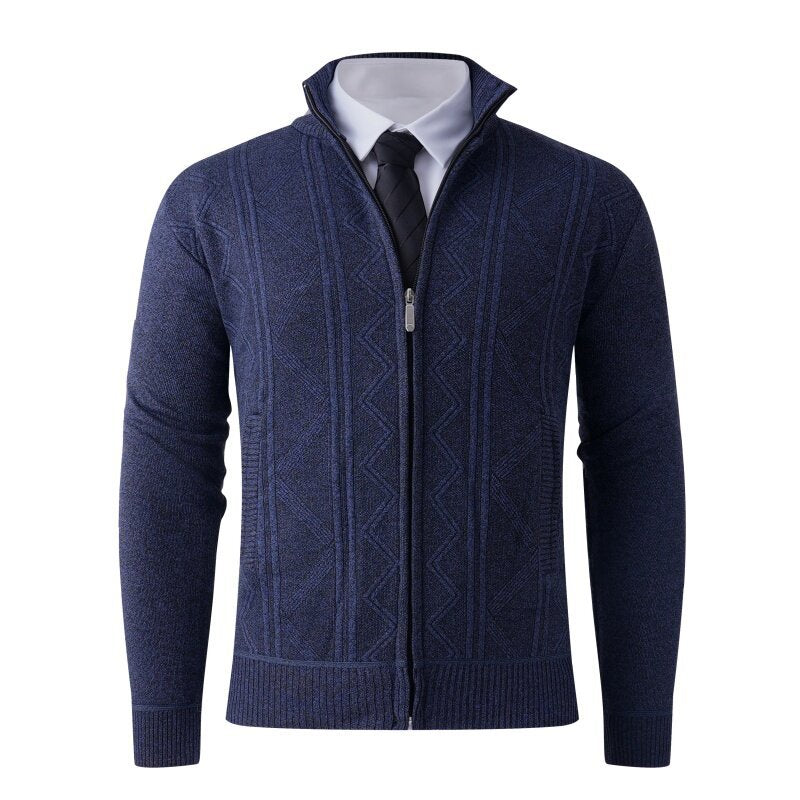 Men's cardigan with modern zipper and elegant patterns Lisslune
