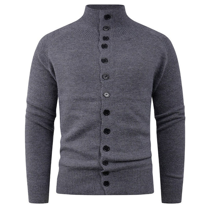 Men's cardigan with modern stand-up collar and button closure Lisslune