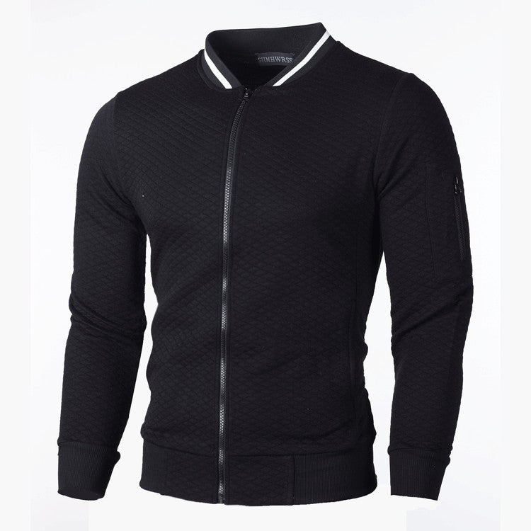 Men's sporty quilted jacket with zipper and contrast details Lisslune