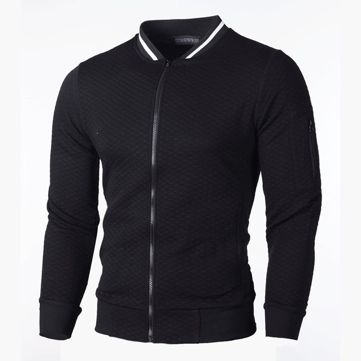 Men's sporty quilted jacket with zipper and contrast details Lisslune