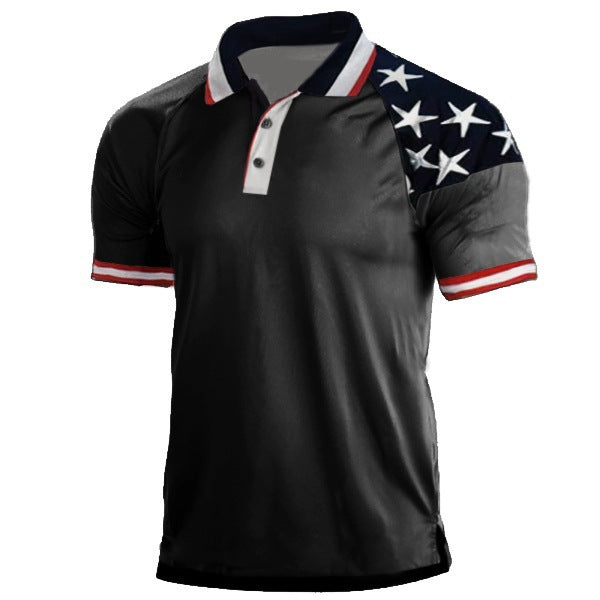 Men's sporty polo shirt with patriotic accents Lisslune