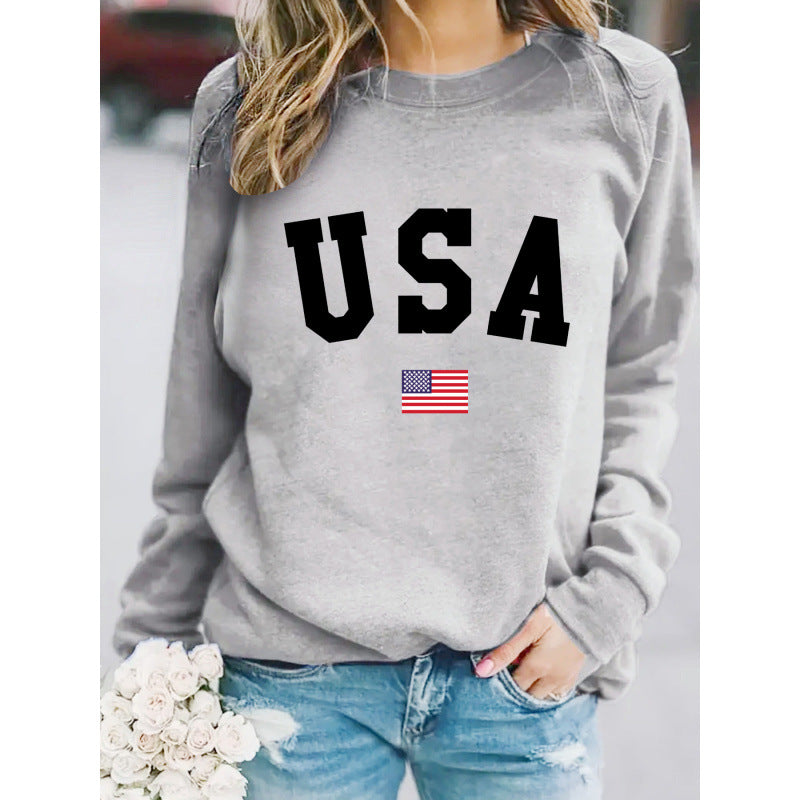 Women's sweatshirt with modern USA statement and cozy fit Lisslune