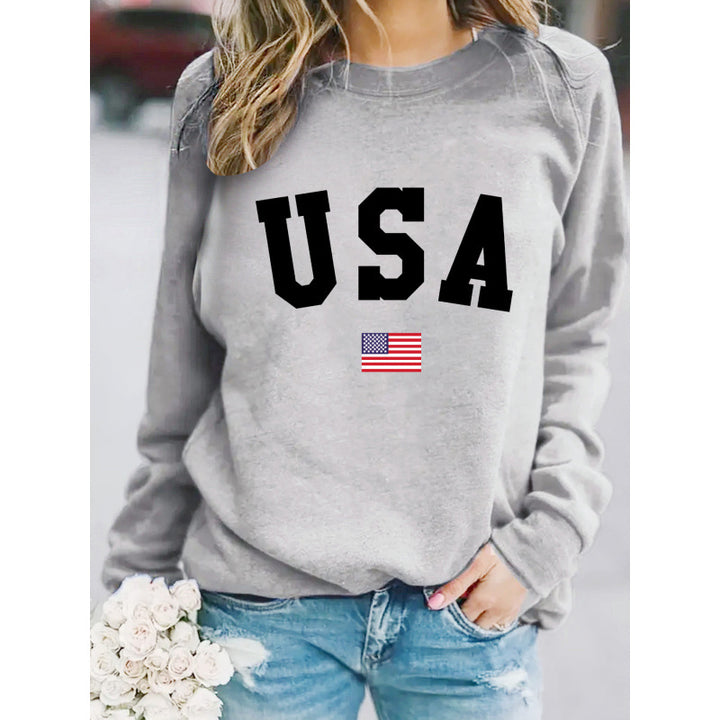 Women's sweatshirt with modern USA statement and cozy fit Lisslune
