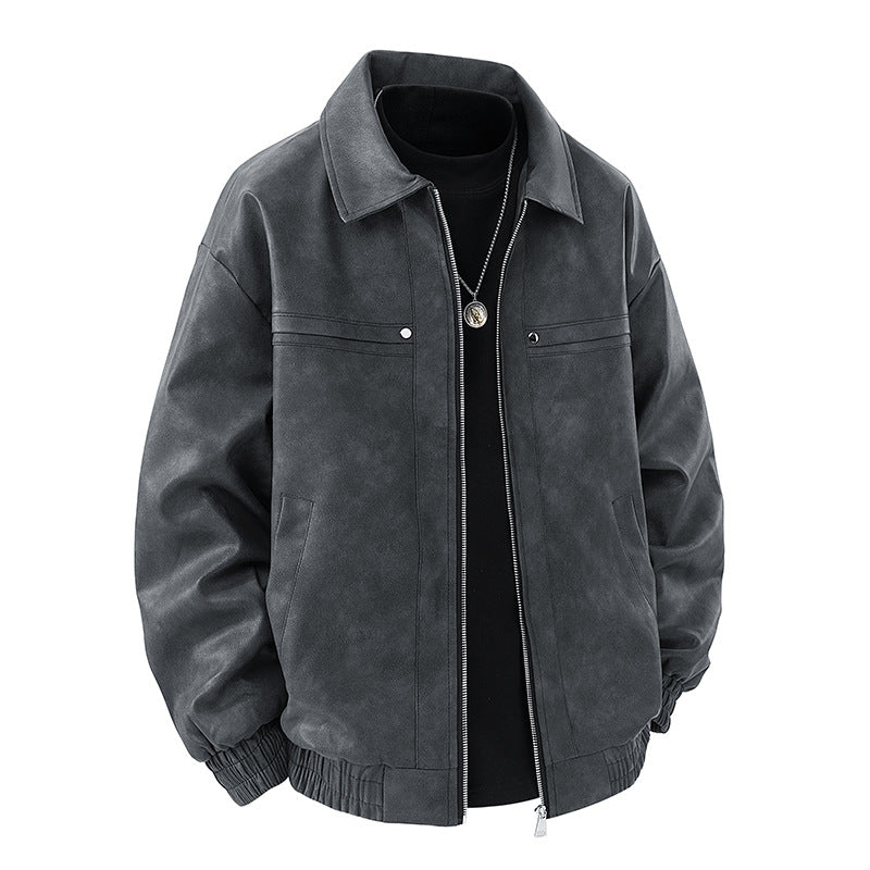 Men Stylish Synthetic Leather Jacket Lisslune
