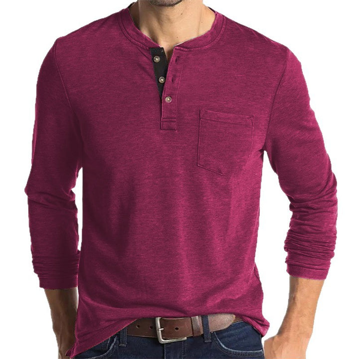 Men's Long Sleeve Henley Shirt Lisslune
