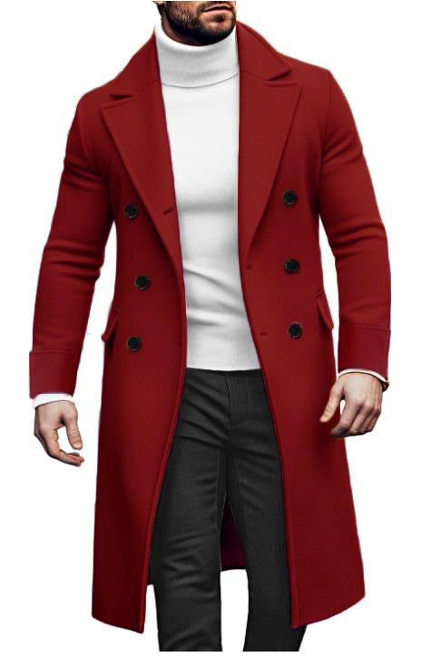Men's elegant double coat with wide lapels and practical pockets Lisslune