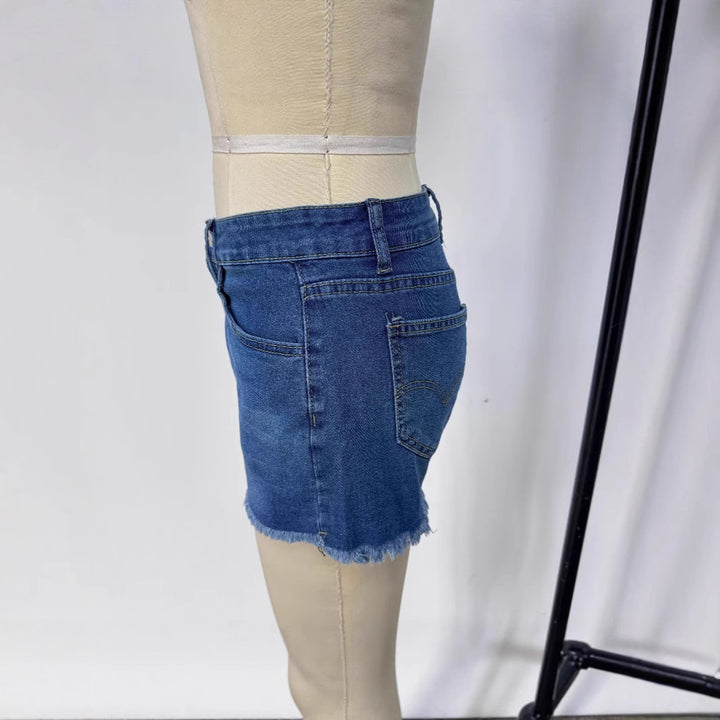 Women's Frayed Denim Shorts in Vintage Style with Modern Fit Lisslune