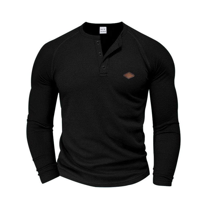 Men's Long Sleeve Shirt with Textured Fabric and Fashionable Button Details Lisslune