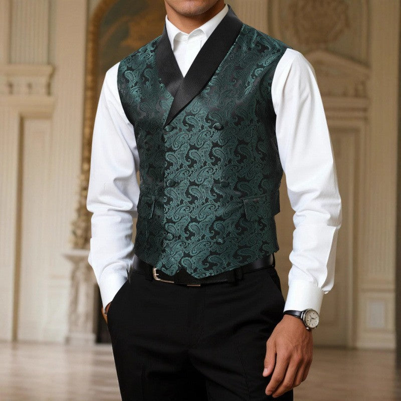 Men's elegant vest with luxurious paisley pattern Lisslune