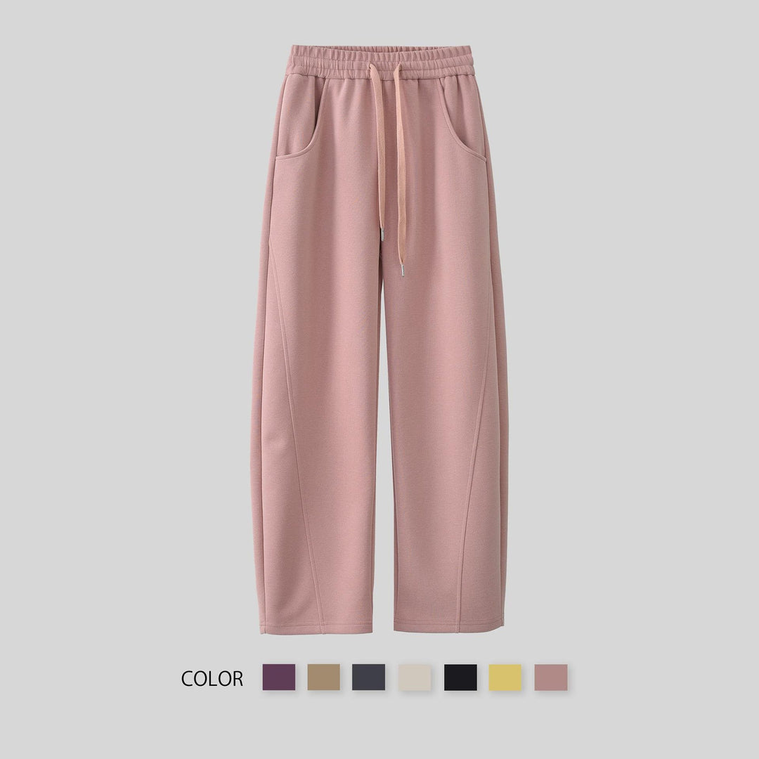 Women's elegant leisure pants with side pockets and elastic waistband Lisslune