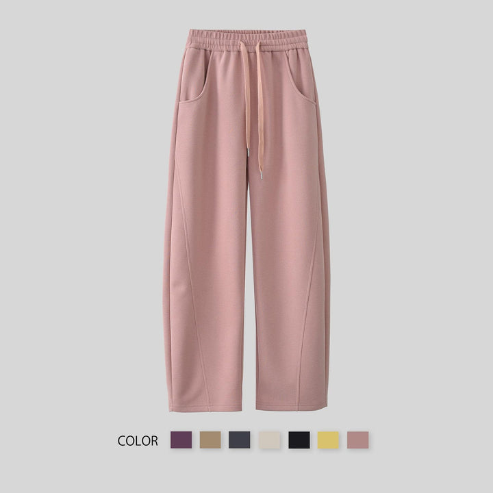 Women's elegant leisure pants with side pockets and elastic waistband Lisslune