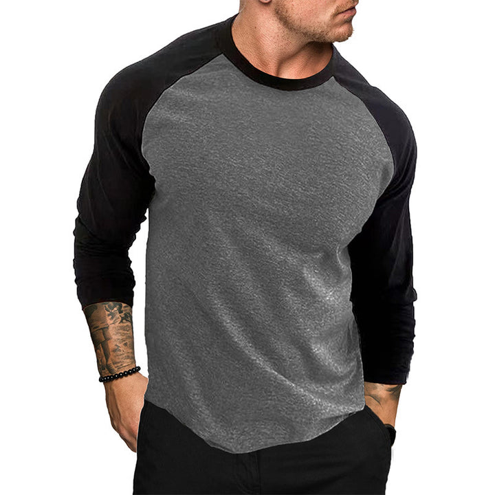 Men's Sporty Long Sleeve Shirt with Raglan Sleeves Lisslune