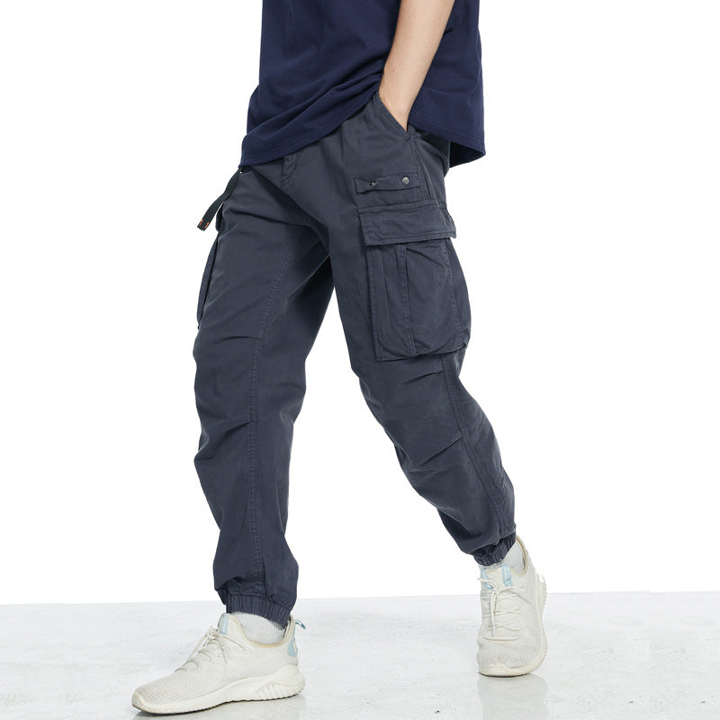Men's cargo pants with elastic waistband and deep pockets Lisslune