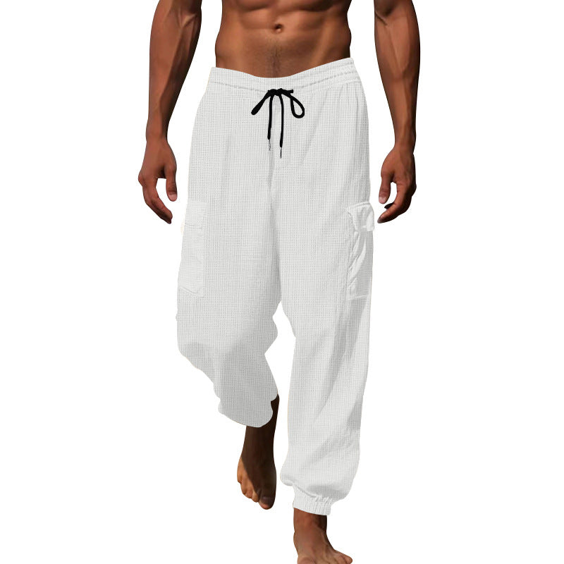 Men's cargo pants with elastic waistband and practical side pockets Lisslune