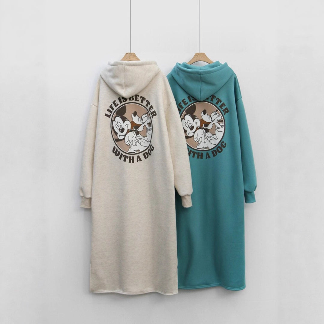 Women’s Cozy Hoodie Dress with large print and comfortable fit Lisslune
