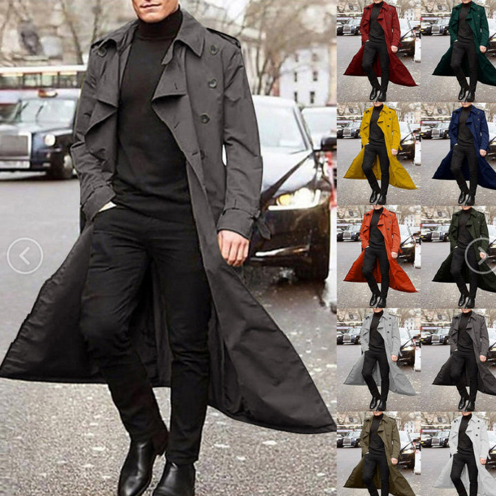 Men's trench coat with double button placket and urban design Lisslune