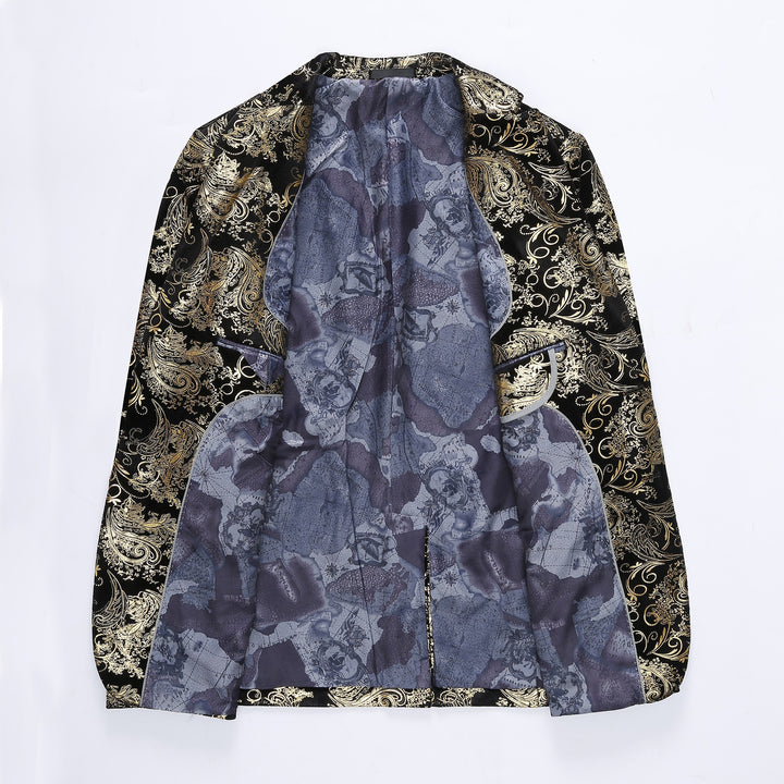 Men's elegant tuxedo blazer with floral sequin patterns Lisslune
