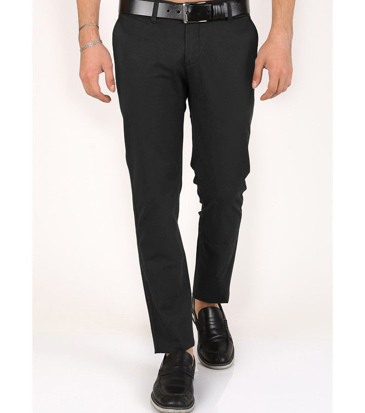 Men's Classic Chino Pants with Slim Fit and Elastic Waistband Lisslune