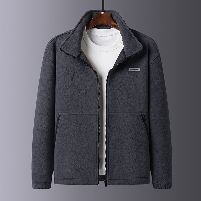 Men's fleece jacket with high collar and practical pockets Lisslune