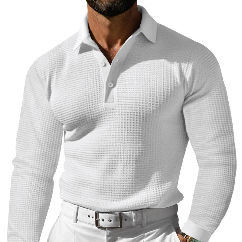 Men's stylish long sleeve shirt with textured design and modern button placket Lisslune