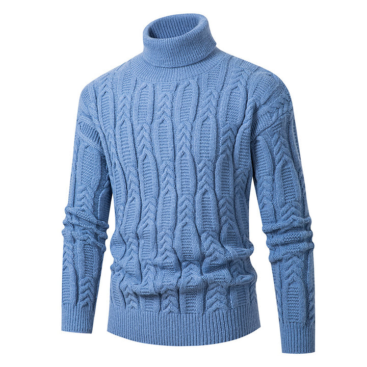Men's High-Quality Turtleneck Sweater with Pattern Lisslune